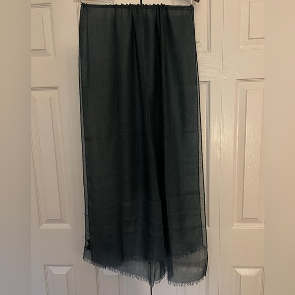 Archive Yves Saint Laurent beautiful blue-green silk & cashmere scarf. - Picture 3 of 5